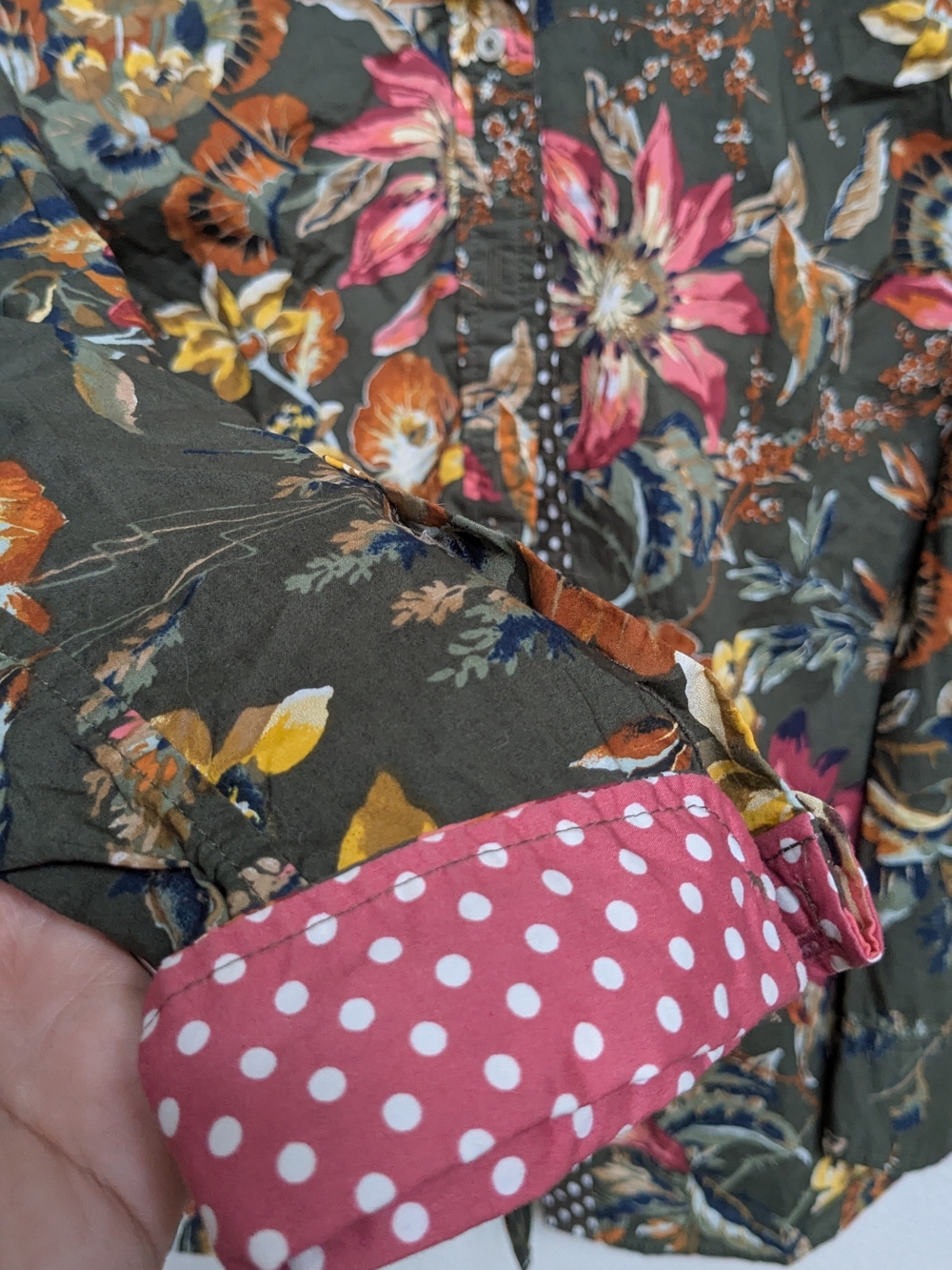 Talbots Olive Green Floral Button-Up Jacket - Picture 3 of 4